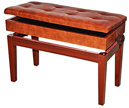 XDAWQP Klavierhocker Aus Verdicktem Massivholz, Klavierhocker Guzheng, Doppelhocker Für Elektrisches Klavier, Kann Mit Dem Bücherregal Angehoben Werden, Bücherregal (B，Brown