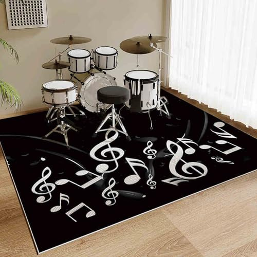 180 x 140 cm Tappeto Batteria Tappeto a Tamburo Acustica Tappeti Antiscivolo Insonorizzato per Batteria Elettroniche Rullante Grancassa Strumenti Musicali Tappeto Drum Carpet Accessori per Batteria