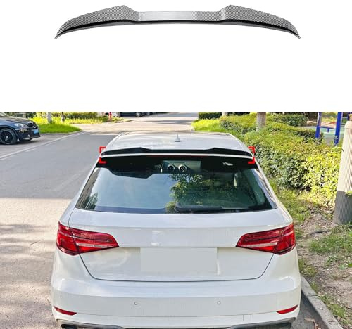 Spoiler Posteriore per Audi A3 8V Sline Sedan 2014 2015 2016 2017 2018 2019 2020, Alettone Bagagliaio Posteriore Ala Spoiler per Tetto, Accessori Decorazione Auto,Carbon Fiber Look