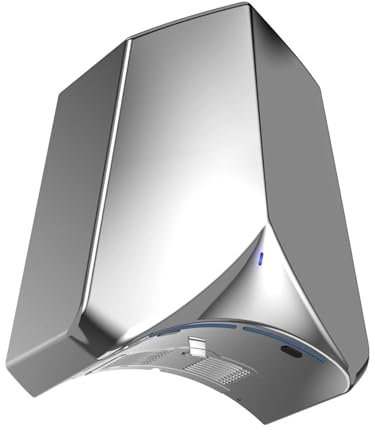 Sèche-mains automatique 1100 W, haute vitesse, air froid et chaud, sèche-mains électrique pour salle de bain, 331 x 284 x 186 mm,Silver