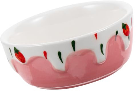 Hemobllo Rabbit Hamster Bowl Food-grade Ceramic Pet Bowl Kitten Chinchilla Feeder