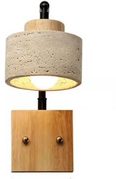 Klobvtt Applique da parete in pietra naturale, lampada da comodino, lampada da parete regolabile, applique in stile giapponese, lampada da parete E27, lampade da testiera per soggiorno camera da letto