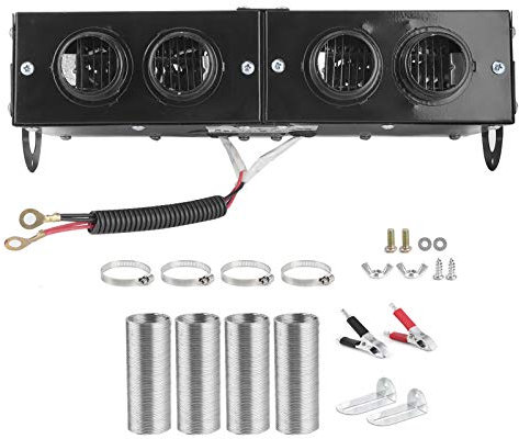 Oreilet Défros Chauffage Voiture, 800W Double Commutateurs 4 Ventilateurs 4 Prises D'air Dishier Auto, Puissance Réglable, Fond Siège, Verre de Dégivrage Pendant Voyages Camping