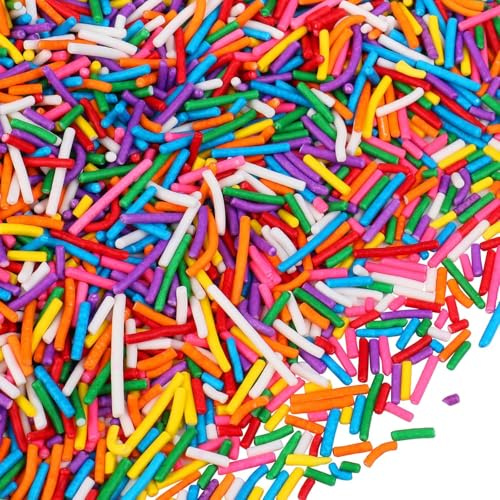 Bunte Jimmies Streusel (100g) - Essbare Regenbogen Zuckerstreusel | Für Kuchen, Cupcakes, Eis & Kekse, Tortendeko für Geburtstag, Halloween, Weihnachten
