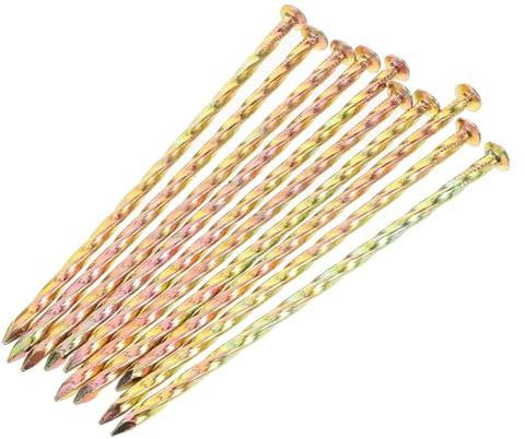 Angoily Lot de 10 Clous de Fixation en Acier Carbone Spirale 15 Cm pour Gazon Artificiel et Bordures de Jardin, Piquets Métalliques Résistants pour Camping et Aménagement Extérieur