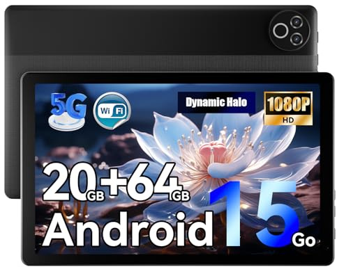Laptok Tablet 10 Zoll Android 15 20GB RAM (416) ROM TF, IPS Display , Octa-Core, Dual Kamera, Akku, Wifi6bluetooth 5.4, Type-C, Schwarz, 8001280, 5000mah, 1TB, 64GB