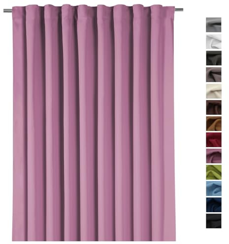 heimtexland Gardine XXL Dekoschal Blickdicht Verdunkelungsgardine Thermogardine HxB 245x275 cm Kälte- und Wärmeisolierung …auspacken, aufhängen, fertig! Vorhang Typ139 (Mauve-aubergine)