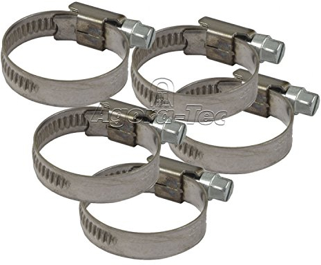 Agora-Tec - Fascette in acciaio INOX W4 (set da 5) per tubo da 3/4, diametro di 20-32 mm, larghezza 9 mm