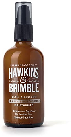 Hawkins & Brimble Energising Men’s Face Moisturiser, Sensitive Skin Moisturiser for Men with Natural Ingredients, Hydrating Moisturiser for Dry Skin, Men’s Moisturiser with No Parabens/Animal Testing