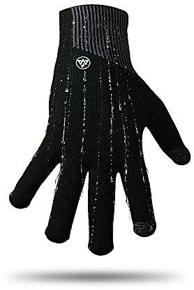 VERJARI® wasserdichte und Athmungsaktive Handschuhe für Damen und Herren | Ideal für Outdoor Sportarten wie Radfahren, Bergwandern, Laufen, Golf | Aus Merinowolle | Schwarz