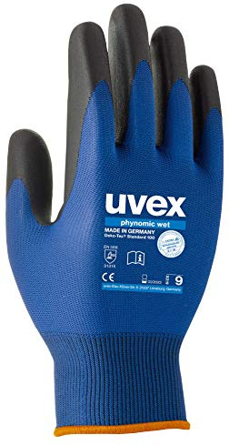 uvex Uvex phynomic Arbeitshandschuhe Größe 6 Polyamid, Elastan, Blau, Grau Aqua-Polymerschaum 2