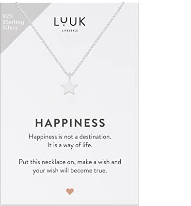 LUUK LIFESTYLE 925 Sterlingsilber Halskette mit Anhänger | Schmuckgeschenk für Freundin, Verlobte, Wasserfest, Hypoallergen, 50cm Verstellbare Kette