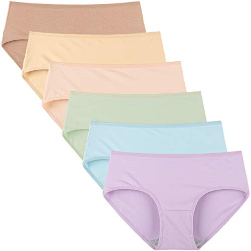 INNERSY Bragas Mujer Algodon Clásica Deportivas, XL, Serie de Color Claro