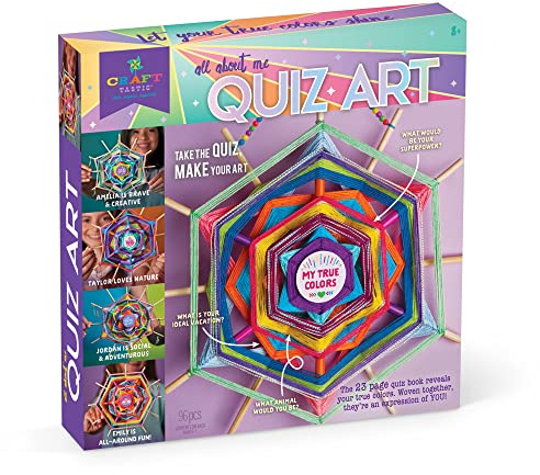 Craft-tastic – All About Me Quiz Art – Craft Kit – Answer Fun Questions to Make a Personalized Piece of Art – Ages 8+