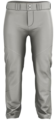 Alleson Athletic Boys Crush Premier Baseball Pant - Breathable Pants with Dura-Stretch Fabric for All-Day Wear, Grey, X-Small