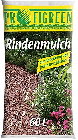 Profigreen Rindenmulch 60 Liter – Gartendekoration & Bodenabdeckung, Unkrautschutz für Beete & Wege