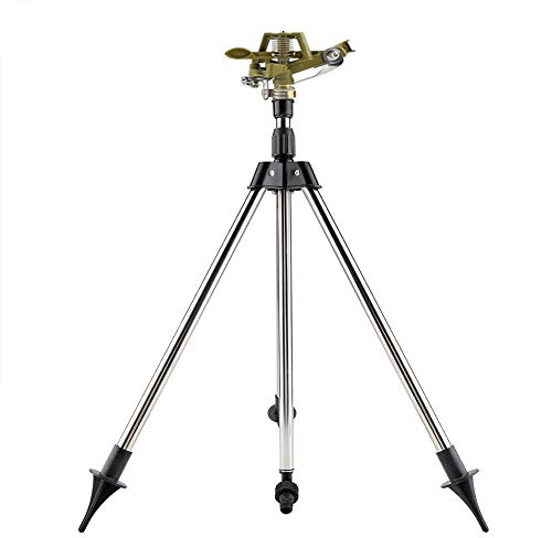 Base de trépied 360 ° Insert de Sol en Acier Inoxydable + arrosage de Zinc arrosage arroseur pulvérisateur pelouse Jardin Cour