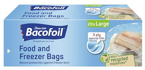 Bacofoil 20 Freezer Bags Large 6 litre 29x47cm White