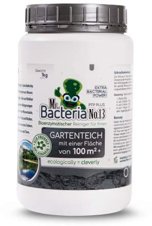 Mr.Bacteria No.13 Bioenzymatischer Reiniger für Ihren GARTENTEICH MIT Einer FLÄCHE VON 100m2+ 1000g - 1 Stück