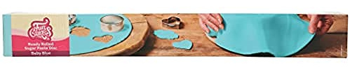 FunCakes Disco Pasta di Zucchero Stesa Baby Blue: delizioso sapore di vaniglia, già arrotolato, Halal, Kosher e Senza Glutine. 36 cm tondo e 3 mm di spessore. 430 gr.