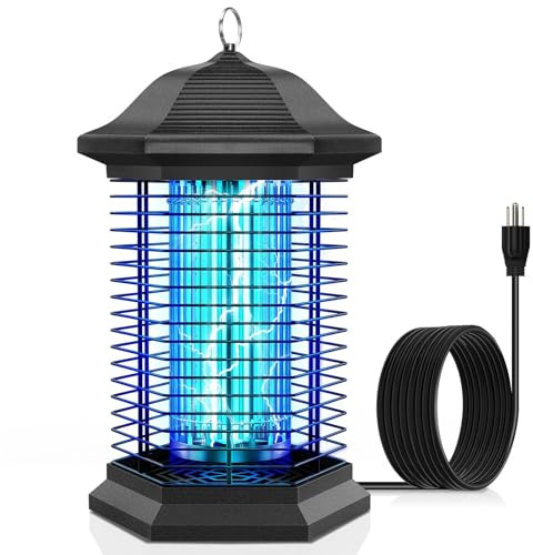 AMUFER Bug Zapper Outdoor Indoor, 18W Power & 4400V Instant Grid Mosquito Repellent, Insect Control Efficiency Increased 100%, 1/2 Acre Coverage, Fly Trap for Patio, Backyard, Home