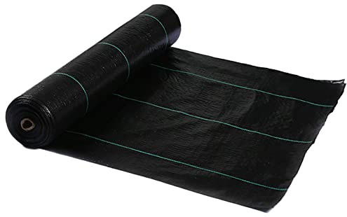 WAHHWF Unkrautvlies Gartenvlies 40cm breit Unkrautschutzgeweberolle, für Gemüsegarten Bäume Landschaft, 10m-200m lang Schwerlast Unkrautblock-Gartenmatte, Schwarz