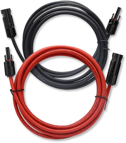 KUBOWAI Solarkabel Verlängerung,6mm² 1/2/3/5/10/20m Solarkabel Verlängerung,Photovoltaik SolAarkabel,Verbindungskabel Solarstecker,Spannungsklasse 1500V,IP68 wasserdichtem Stecker (6mm²/10m)