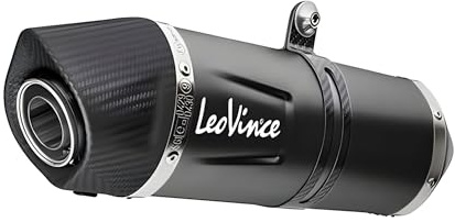 Endschalldämpfer LeoVince SLIP-ON SBK LV ONE EVO Black Edition, Edelstahl schwarz, Carbon Kappe, mit Zulassung für Aprilia Tuareg 660