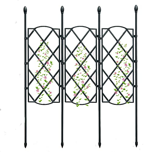 Garten Trellis für Kletterpflanzen,Rankgitter kunststoffbeschichtetes Metall, Rankhilfe für Kletterpflanzen, zum Stecken, Rankspalier HxB: 135x46cm, 90x46cm，schwarz ( Size : 35.4in/90cm X 18.3 in/46.5