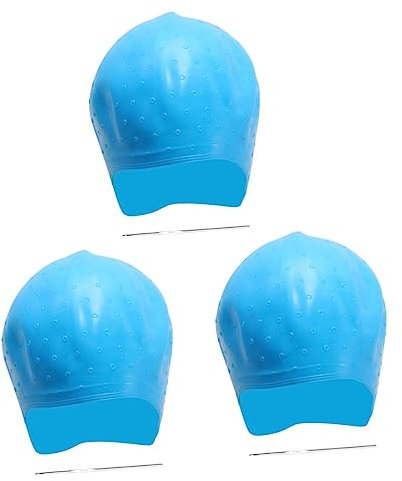 FRCOLOR 3 Piezas Gorro Para Mechas Tapa De Goma Para Resaltar Gorra Para Teñir El Cabello Gorro De Silicona Para Reflejos Tapas De Procesamiento Sombrero Resaltador Enfermero Modelado