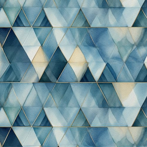 HEKO PANELS Stoff Oxford Wasserdichte Meterware Canvas-Stoff Polyester Nähstoff Dekostoffe Handwerken Wasserabweisend Blickdicht Geometrisches Muster Aquarell Wasserfarbe 5 Meter 155 x 500 cm DX2081