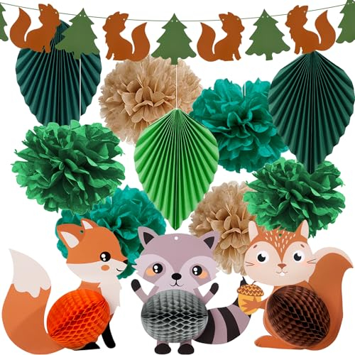Syoulin- dschungel/wald deko,pompons deko ,gartenparty Geburtstage von Kindern，Parteidekoration voller Natur