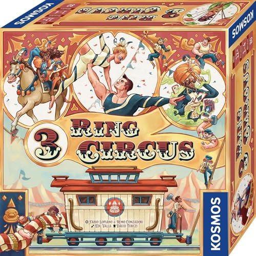 KOSMOS 3 Ring Circus, Brettspiel für Erwachsene ab 12 Jahre | Strategiespiel, Gesellschaftsspiel für 1-4 Spieler, Wanderzirkus in den USA am Ende des 19. Jahrhunderts