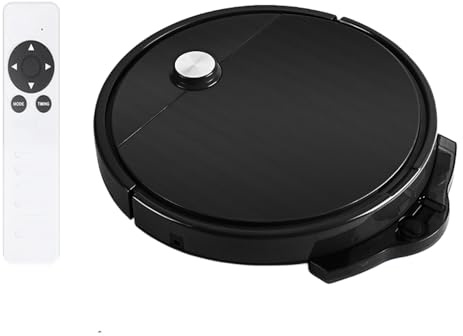 Robot Aspirateur Et Balai 2-en-1, 3800pa Robot Aspirateur Ultra-Fin Et Silencieux avec Réservoir d'eau, Puissant Aspirateur Robot Laveur avec Telecommande pour Maison, Bureau, Sols Durs (Noir)