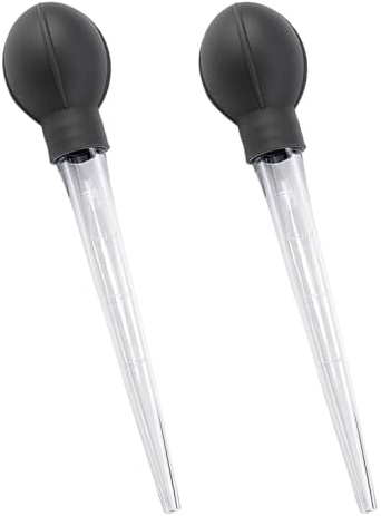 ZJIVQO 2PCS 28ml Large Turkey Baster with Graduated Heat Resistant Food Grade Silicone Meat Pipette with Large Rubber Bulb for Cooking Roasting Basting Chicken Beef Meat