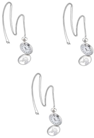 VALICLUD 3stücke Kreative Taschenuhr Aus Silber Stilvolle Kettenuhr Für Dekoration Und Alltag Als Für Trauzeugen Und Modebewusste
