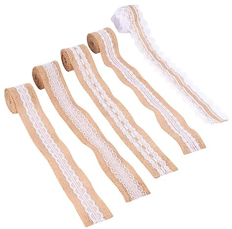 SEWACC Craft Lace Rollen 5 Stück Handgefertigte Dekorative Rollen Für Hochzeit Home Flower Arrangement Decor