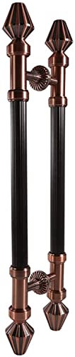 Ensemble de poignées de porte coulissante innovantes - Longue barre de traction double face pour intérieur et extérieur - Matériel de montage inclus - Finition bronze - 88 cm