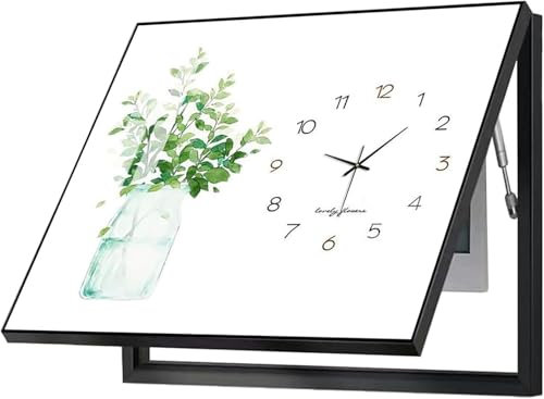 Tableau DéCoratif pour BoîTe De Compteur avec Horloge, Tableau Mural pour Couvercle BoîTe Compteur éLectrique, avec Supports Tige Hydraulique(I,50 * 60CM)