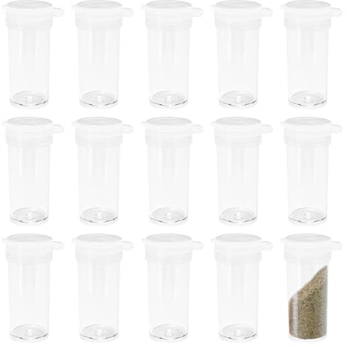 15 Stück 6G Salzstreuer, Plastikflasche, Versiegelte Flasche, Mini-Plastikflasche, Gewürzflasche, Tragbare Gewürzflasche, Camping-Gewürzflasche