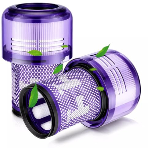 FiTspi 2-pack ersättningsfilter för Dyson V12 Hepa dammsugarfilter, tvättbara filter kompatibla med Dyson V12 Slim Absolute Detect filtertillbehör, ersättningsdel 971517-01
