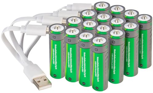 tka Köbele Akkutechnik Batterien USB: 16er-Set wiederaufladbare High-Capacity-Batterien Typ AA, 3.000mWh (Akkus Aa, Akku USB, RC)