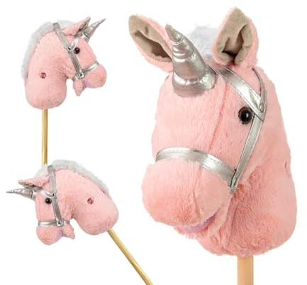 Milly Mally Hobby Pferd auf Stock Light Pink Hobby Horse Spielzeug für Kinder 18m+ (Light Pink)