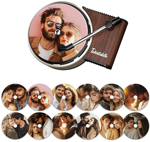 WOCOCN Custom Car Air Freshener Set, 12 Pieces, Vinyl Air Freshener | 12PCS, Personalization B, Car Fragrance Diffusers Clips in Retro Style Record Player Design