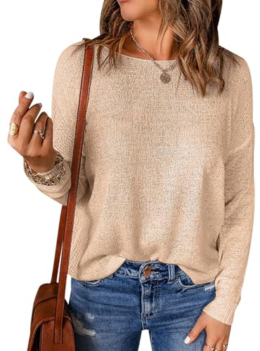 Jerséis Mujer Jersey Punto Mujer Pullover Mujer Sweater Women Sueter Punto Mujer Manga Larga Primavera Jerseys Mujeres Jersey de Fino Oversize Punto Ancho Señora Modernos Suéter Tejido para Mujer