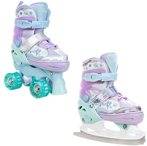RAVEN Rollschuhe Roller Skates Kinder Mädchen verstellbar mit LED Leuchtrad