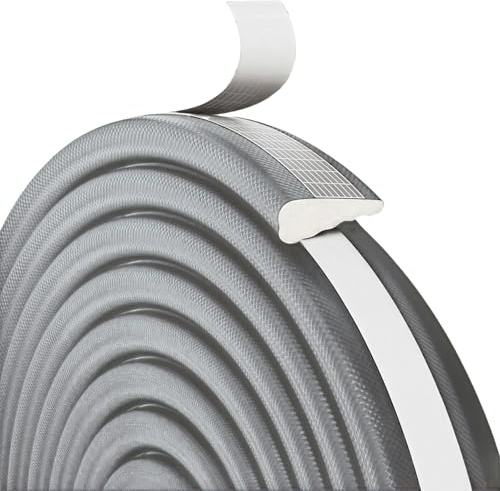 Keilförmig Türdichtung Upgrade Türrahmen Dichtungsband Selbstklebend Tür Dichtung Schäumt Türrahmen Dichtung Türdichtung Zugluftstopper Fensterdichtband für Schalldämmung, Winddichtigkeit (Grau, 3M)