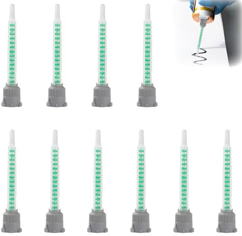 10 adesivi 2 K, miscelatori statici, colla in plastica 2 K, punte adesive, ugello di miscelazione statica, ugello di miscelazione statica 1:1, ugelli miscelatori per colla in plastica, colla