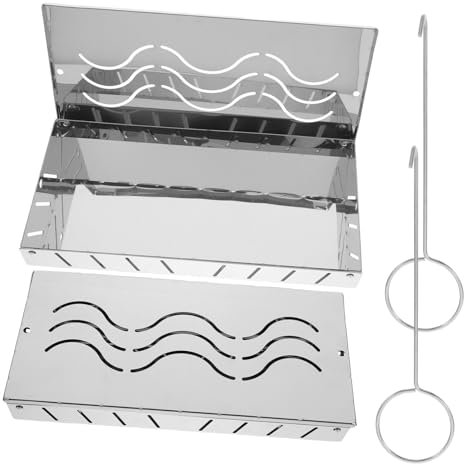 Happyyami Caja De Ahumado De Carbón Jaula De Parrilla 2 Cajas Soporte Para Carne Fácil Configuración Para Barbacoa De Gas