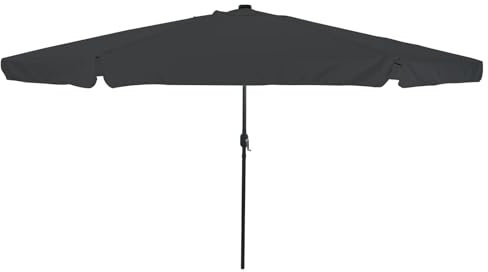 vidaXL Grande ombrellone da terrazza color antracite con meccanismo di inclinazione regolabile, tessuto resistente ai raggi UV, elegante, ombreggiatura rotonda, facile da montare, ideale per balconi e